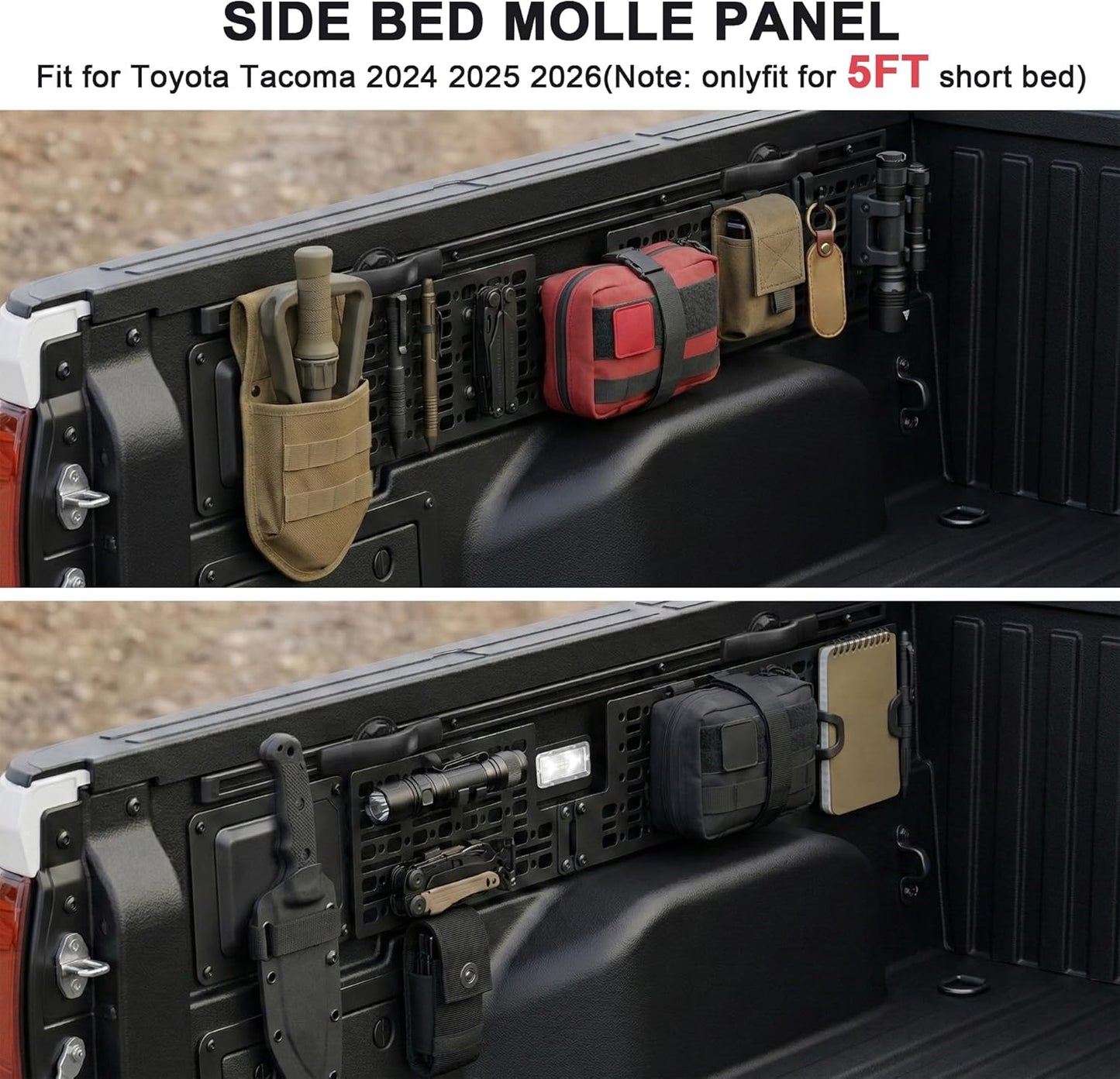 5FT Side Bed Molle Panel Fit for Toyota Tacoma 2024 - 2026