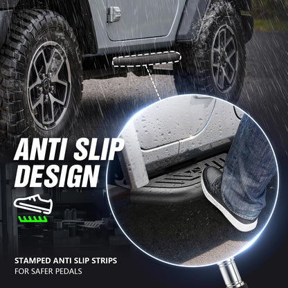 Steel Side Steps Nerf Bars For Jeep Wrangler JL 2018-2026 Jeep Wrangler JK JKU 2018-2023 Unlimited 2 Doors