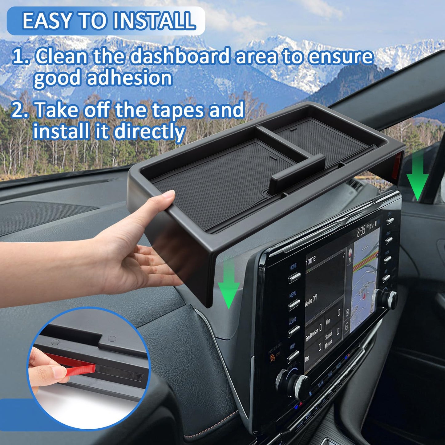New Dash Tray Phone Holder Compatible with 2025 2026 Toyota Sienna 12.3" Screen (Not for LE Trim with 8" Screen)