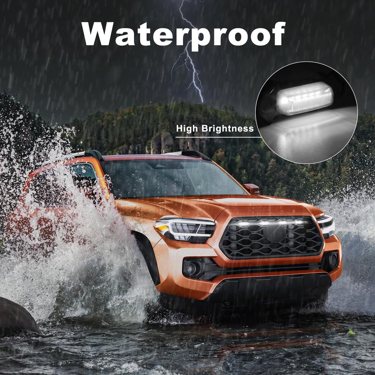 4 Pcs Grille Lights Compatible with Toyota Tacoma 2020 - 2023 TRD Off Road and Sport Models