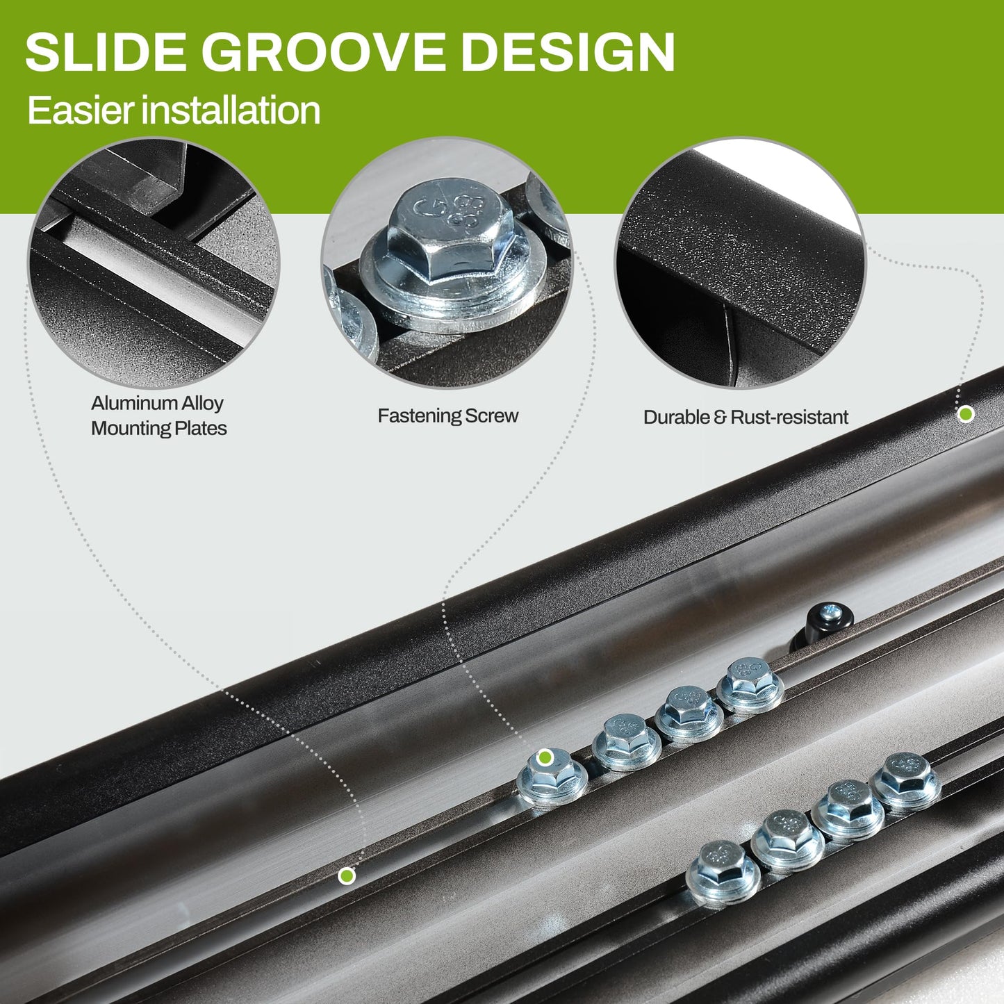 6 inches Running Boards Compatible with 2007-2018 Chevy Silverado/GMC Sierra 1500, 2007-2019 2500HD 3500HD Extended/Double Cab (Incl. 2019 1500 LD/Limited)