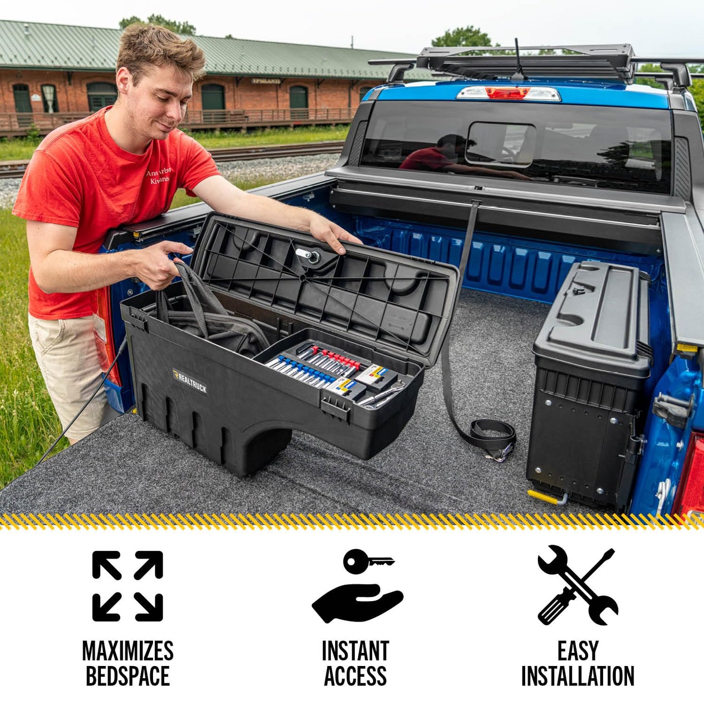 Real Truck Under Cover Swing Case Truck Bed Storage Box Fits 2005 - 2023 Toyota Tacoma
