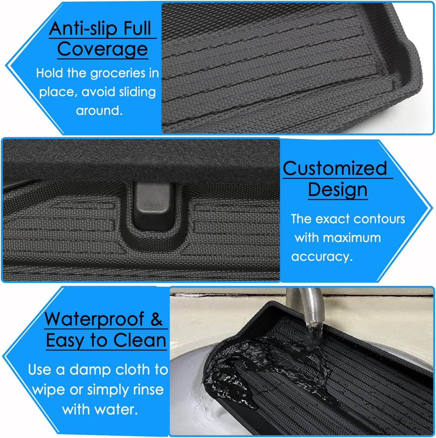 for Ford Bronco Rear Trunk Mat - Waterproof & Odorless Cargo Liner Storage Mat for 2021 2022 2023 2/4-Door Ford Bronco Accessories