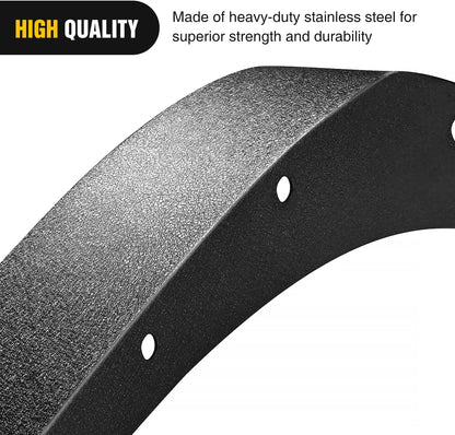 Nilight Off-Road Fender Flares Kit Compatible with 2018 2019 2020 2021 2022 2023 2024 2025 Wrangler JL & JLU 2/4 Doors Heavy-Duty Solid Steel Black Textured Front Rear Flat-4pcs
