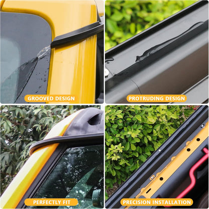 Black Window Visor Rain Guard Compatible with 2021 - 2026 Ford Bronco 4 Door