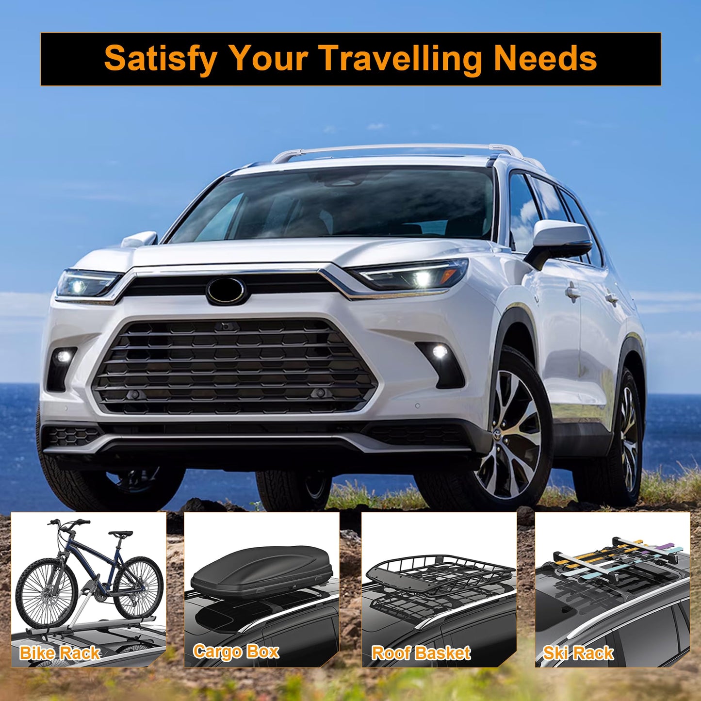Heavy Duty Upgraded Roof Rack Crossbar Compatible with Toyota Grand Highlander Lexus TX 2024up