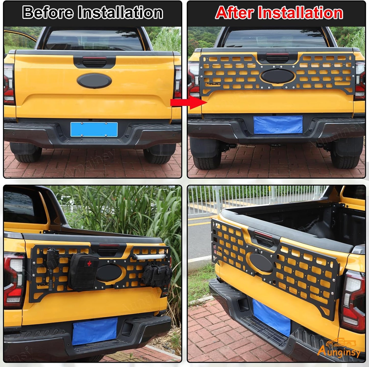 Exterior Tailgate Molle Panel Compatible with Ford Ranger 2023 2024