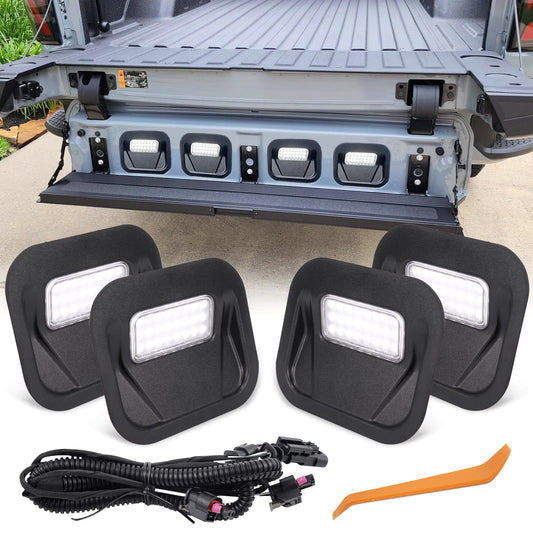 4PCS LED Multipro Tailgate Step Lights For GMC Sierra & Chevy Silverado 1500 2500 3500 HD 2020 - 2025
