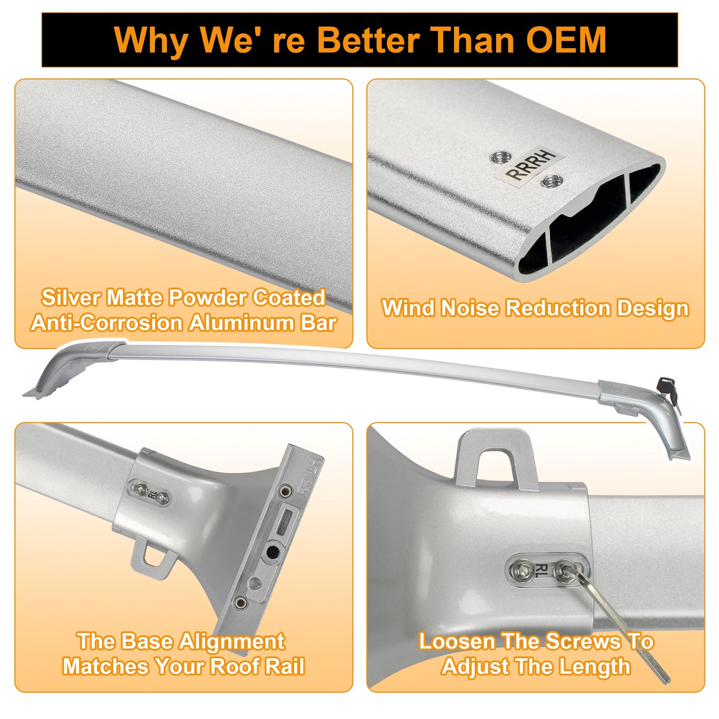 Heavy Duty Upgraded Roof Rack Crossbar Compatible with Toyota Grand Highlander Lexus TX 2024up