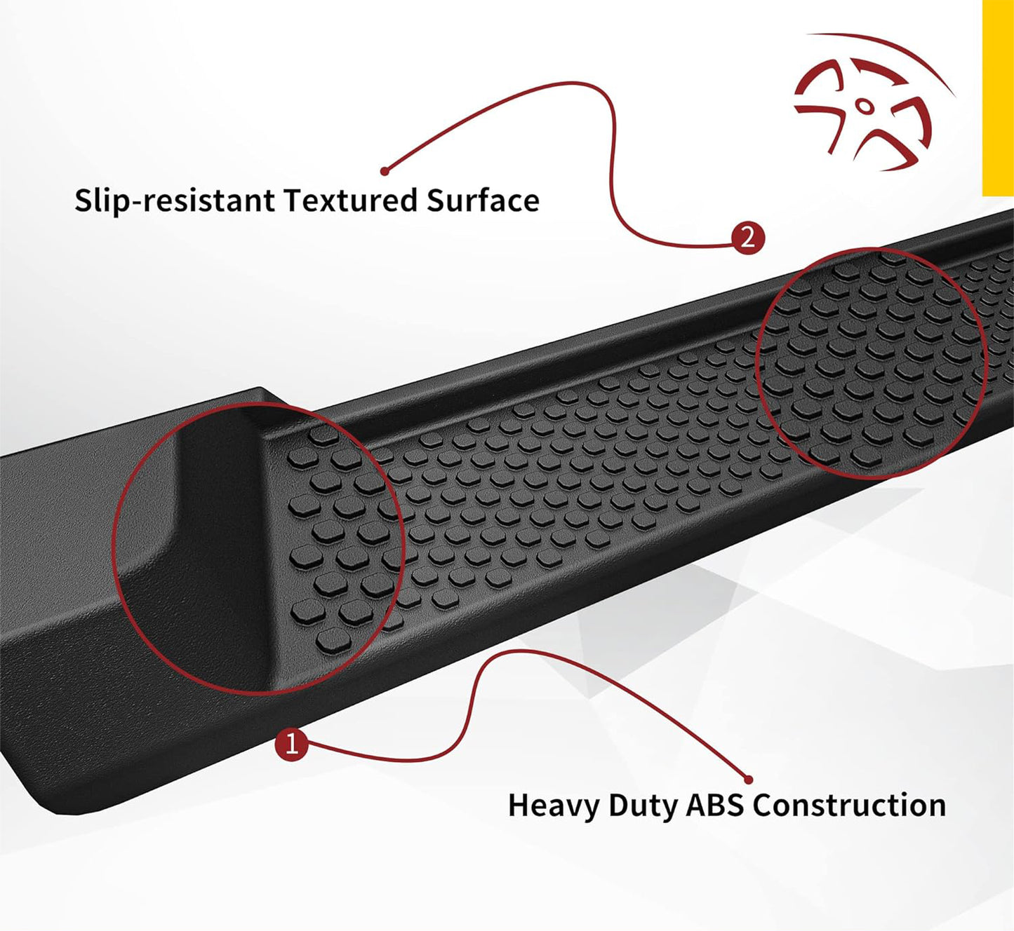 Running Boards Compatible with 2007-2018 Jeep Wrangler JK 4 Door, Nerf Bars, Black Side Steps (Not for JL Model)