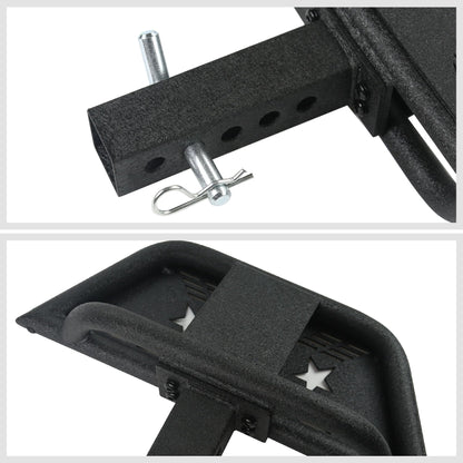 Towing Hitch Steps for 2" Hitch Receiver, Rear Trailer Hitch Bumper Guard Protector Universal Black Hitch Step Bar for Pickup Truck SUV - OMOTOR
