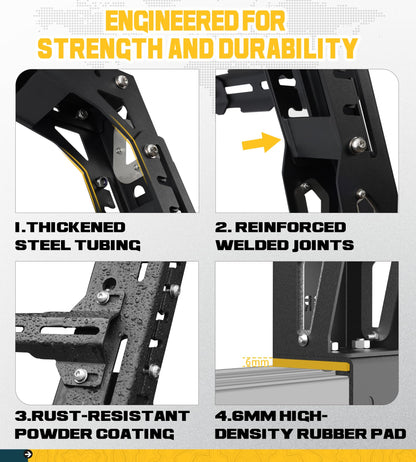 Overland Bed Rack Fit for Full-Size Pickups with Side Cross Bars, Fit for F150/Ram 1500/Silverado/Sierra