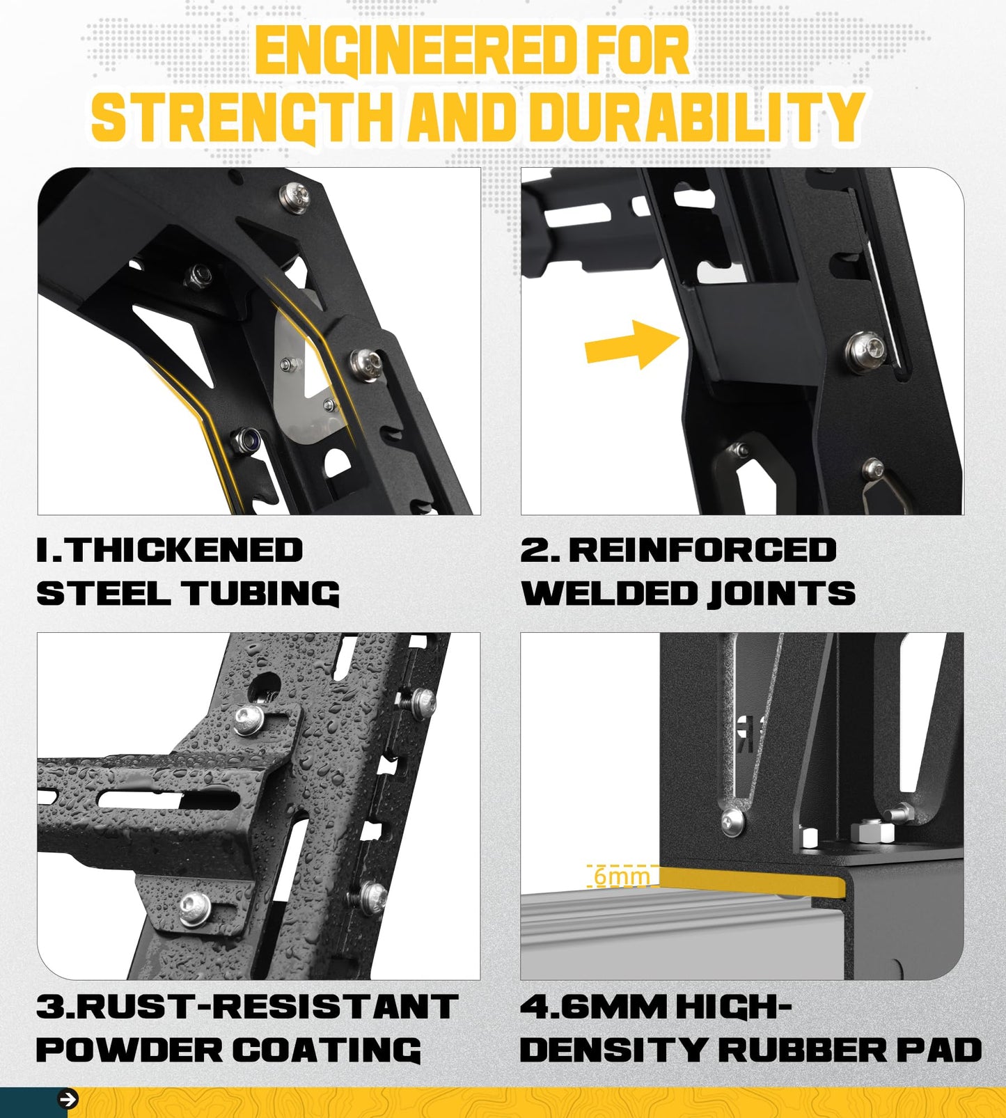 Overland Bed Rack Fit for Full-Size Pickups with Side Cross Bars, Fit for F150/Ram 1500/Silverado/Sierra
