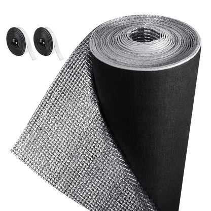 Frienda Double RV Door Window Shade Cover Blackout Reflective Insulation Roll 47x181 Inches Aluminum Foil Insulation Kit for Rv Garage Roof Door Window Skylight Shade(Silver)