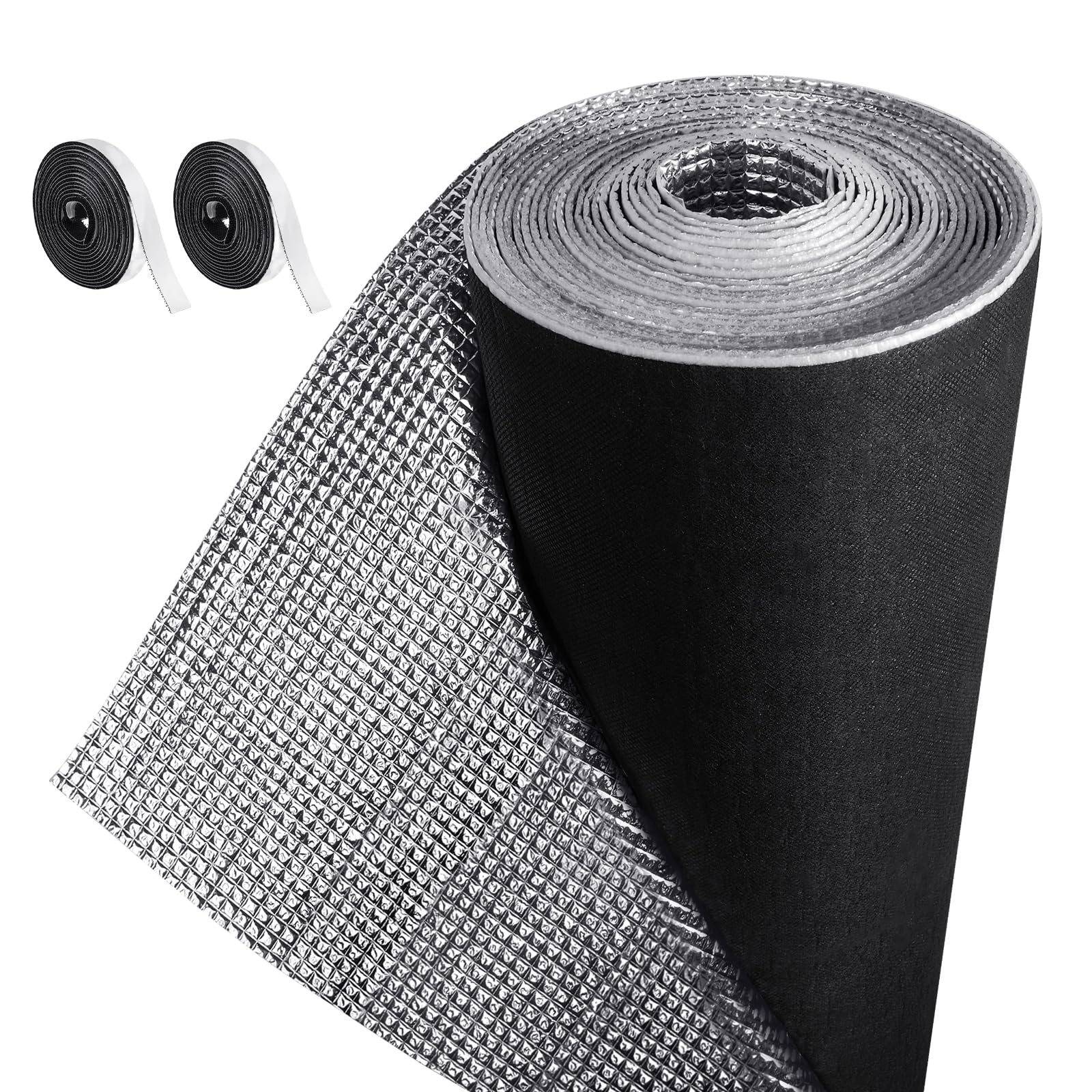 Frienda Double RV Door Window Shade Cover Blackout Reflective Insulation Roll 47x181 Inches Aluminum Foil Insulation Kit for Rv Garage Roof Door Window Skylight Shade(Silver)