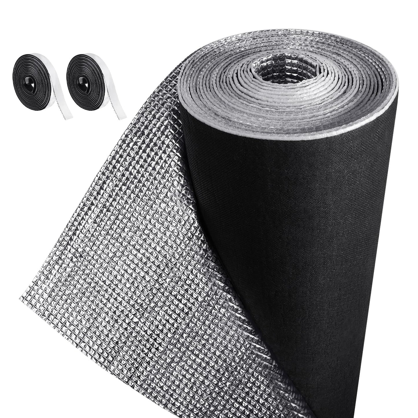 Frienda Double RV Door Window Shade Cover Blackout Reflective Insulation Roll 47x181 Inches Aluminum Foil Insulation Kit for Rv Garage Roof Door Window Skylight Shade(Silver)