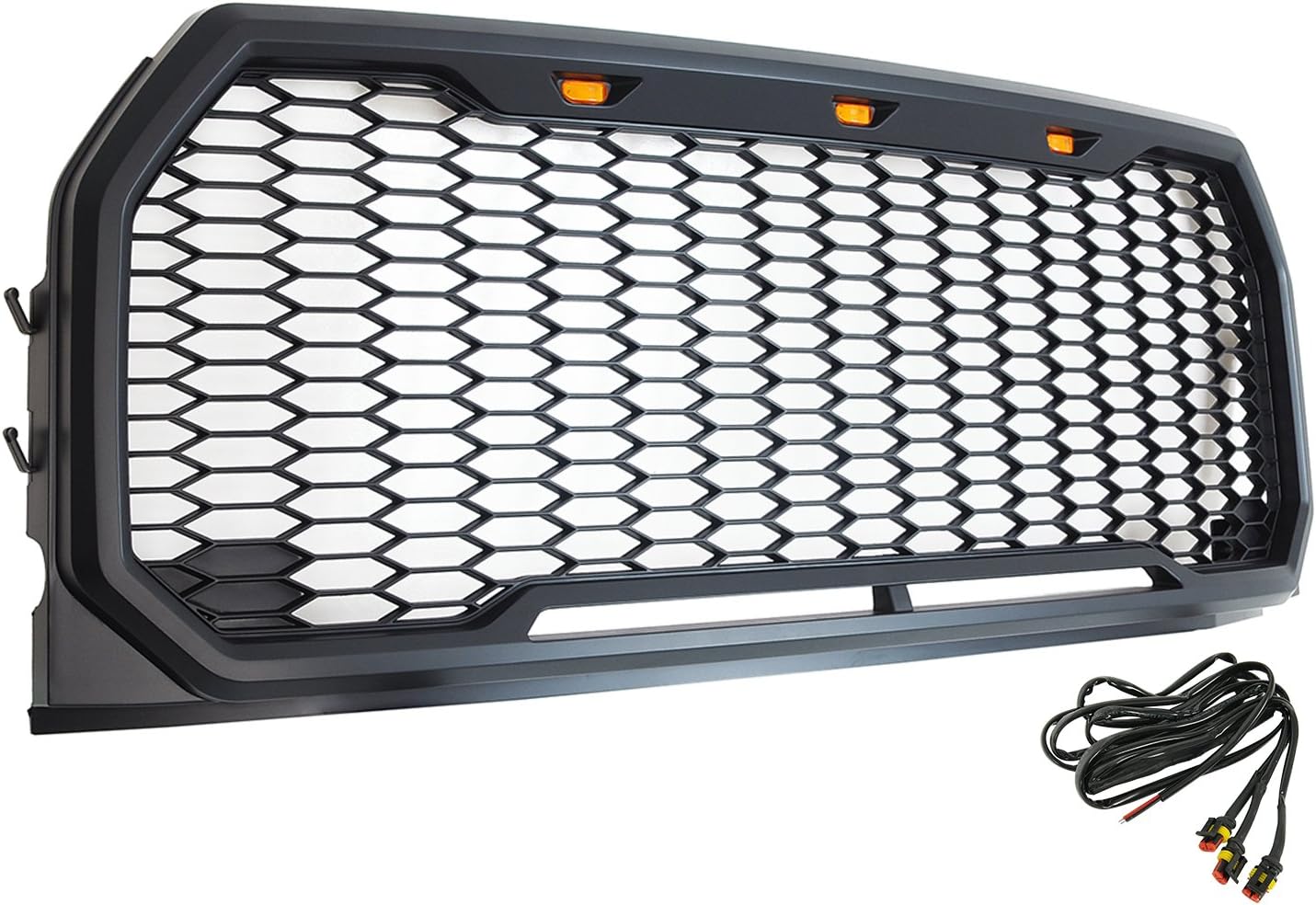 Front Grille with Amber LED Lights Compatible with 2015-2017 F150 Pickup