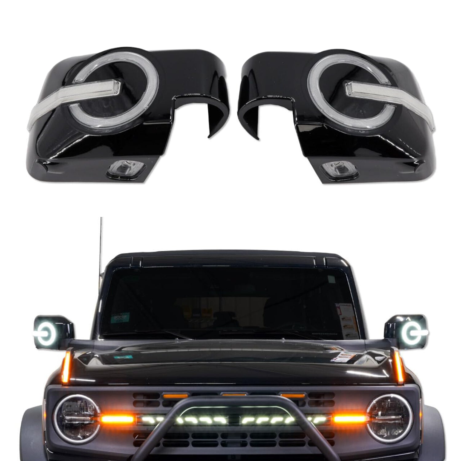 Rearview Mirror Cover Compatible with 2021-2023 Bronco 2/4 Door (Not Sport)