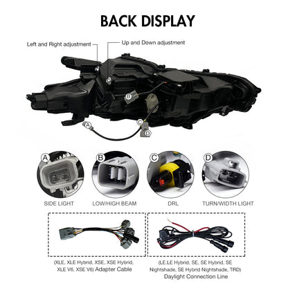 Demon Eye Headlights For 2018-2024 Toyota Camry LE SE XLE XSE TRD (Quad Projectors Headlights) - OMOTOR