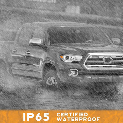 LED DRL Headlights for 2016-2022 Toyota Tacoma TRD/Limited - Black/Chrome Housing, Headlight Assembly Replacement - OMOTOR