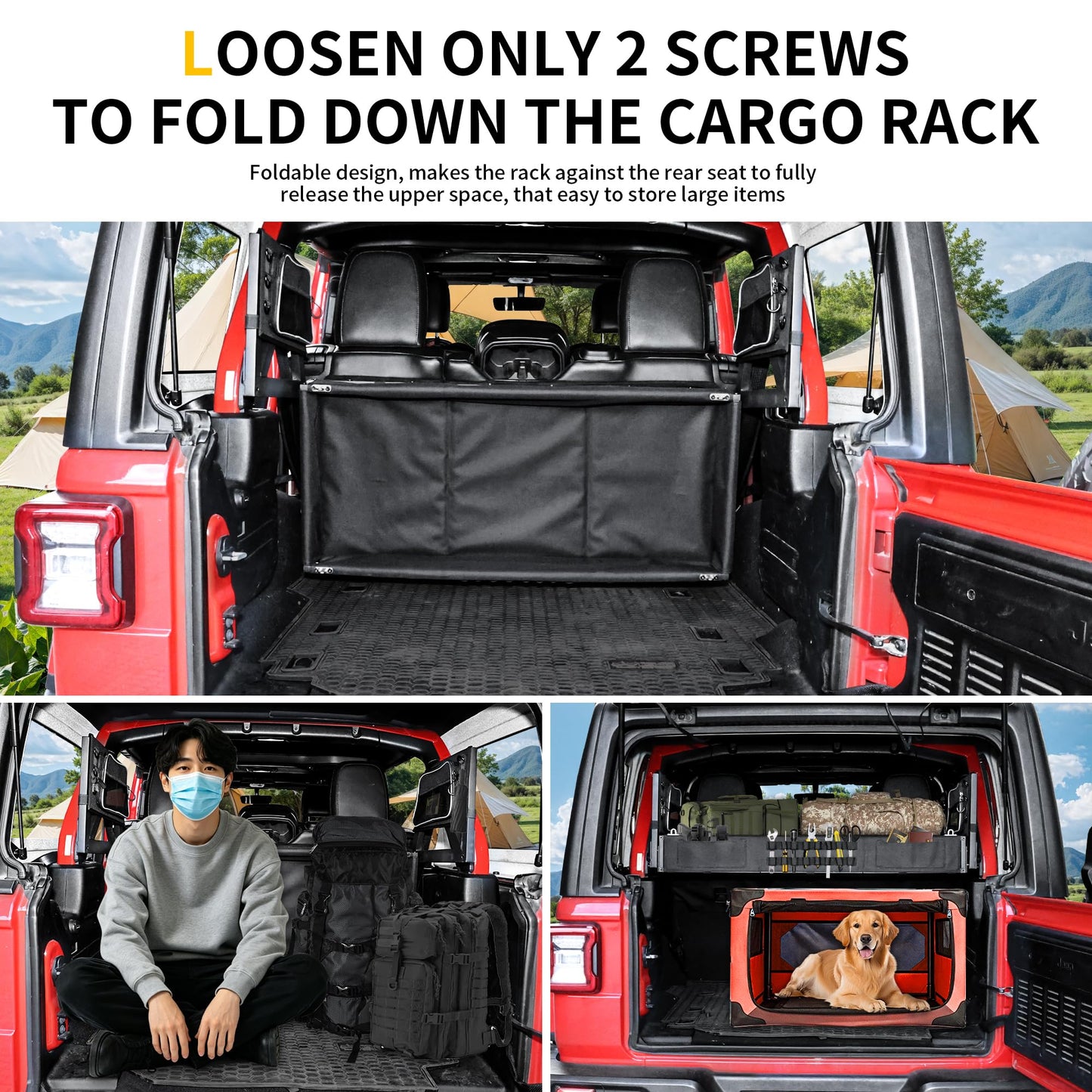 Trunk Organizer Cargo Rack for Jeep Wrangler JL 2018-2026 4-Door