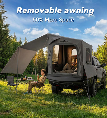 Inflatable Truck Bed Tent with Detachable Zippered Awning, Pickup Truck Tent for 5.5ft-8ft Bed