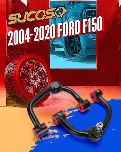 2-4in F150 Upper Control Arms, 2pcs Front Steel Control Arm Compatible With Ford F150 2004-2020,Adjustable UCA With Greasable Ball Joint Fit the Truck After 2-4" Lift (Aftermarket Welding Control Arm)