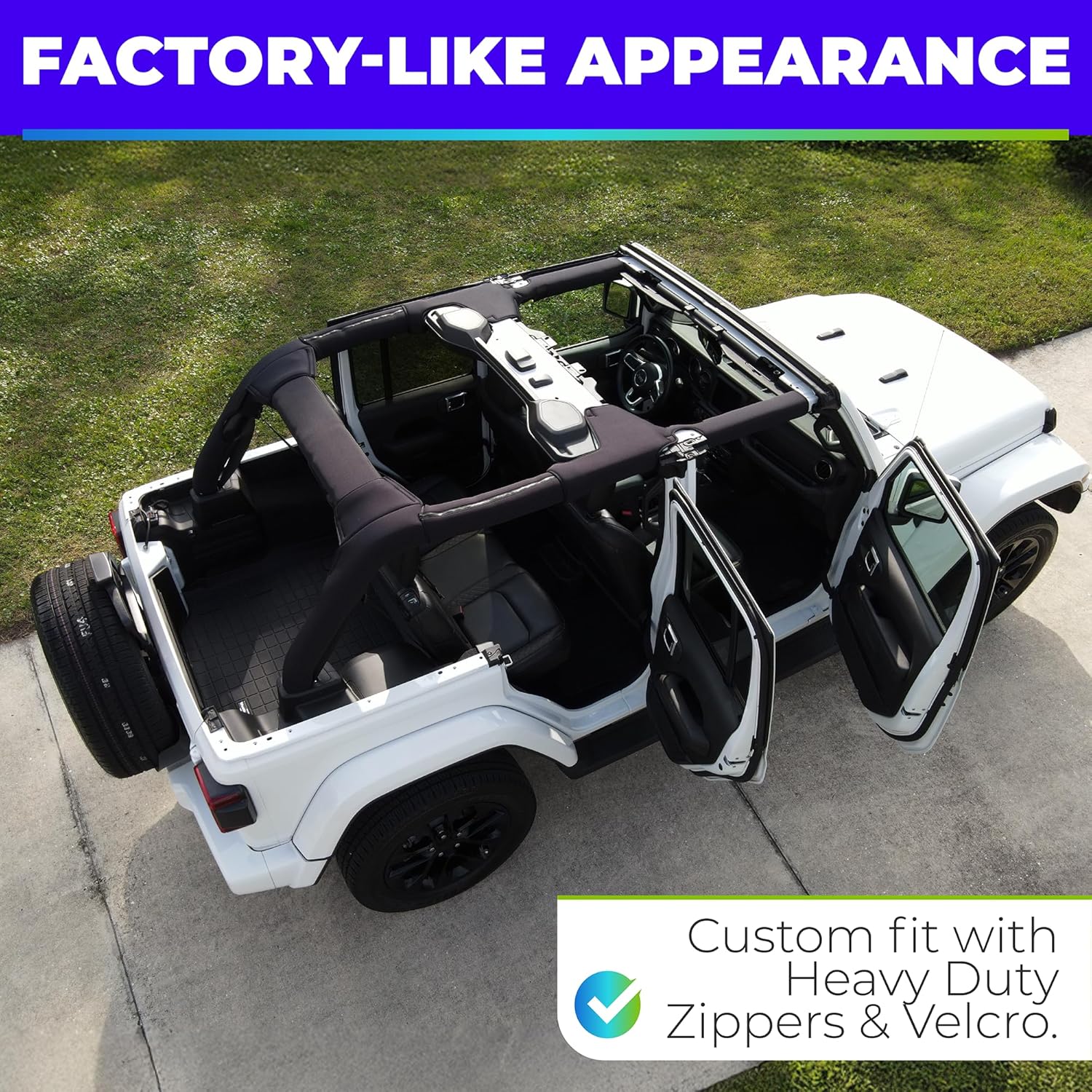 Koverz Neoprene Roll Bar Cover Padding Compatible with 2-Door Jeep Wrangler JL 2018-2023 (NOT 2024-2025) - Black