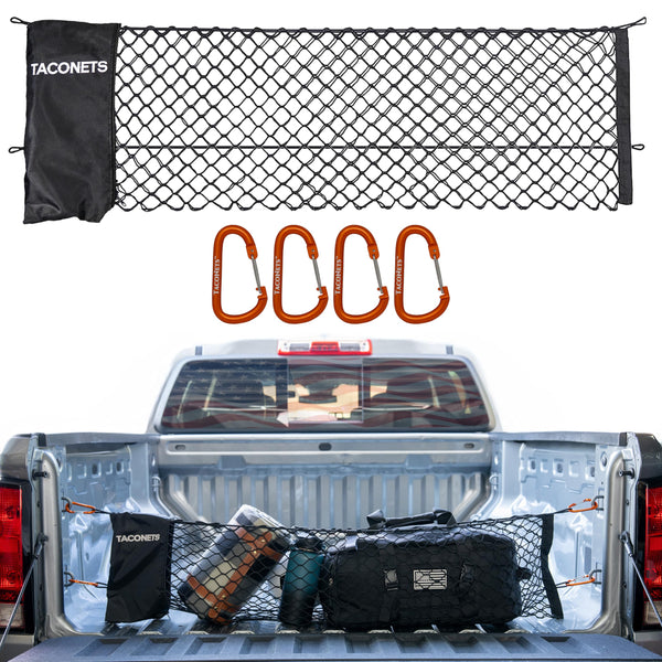 Envelope Cargo Net for Colorado/Canyon, 5mm Bungee, Storage Bag, Heavy Duty Carabiners