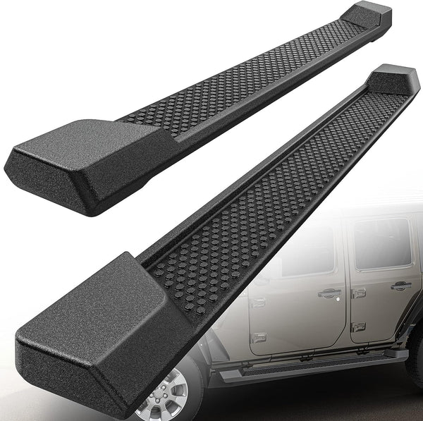 Running Boards Compatible with 2007-2018 Jeep Wrangler JK 4 Door, Nerf Bars, Black Side Steps (Not for JL Model) - OMOTOR