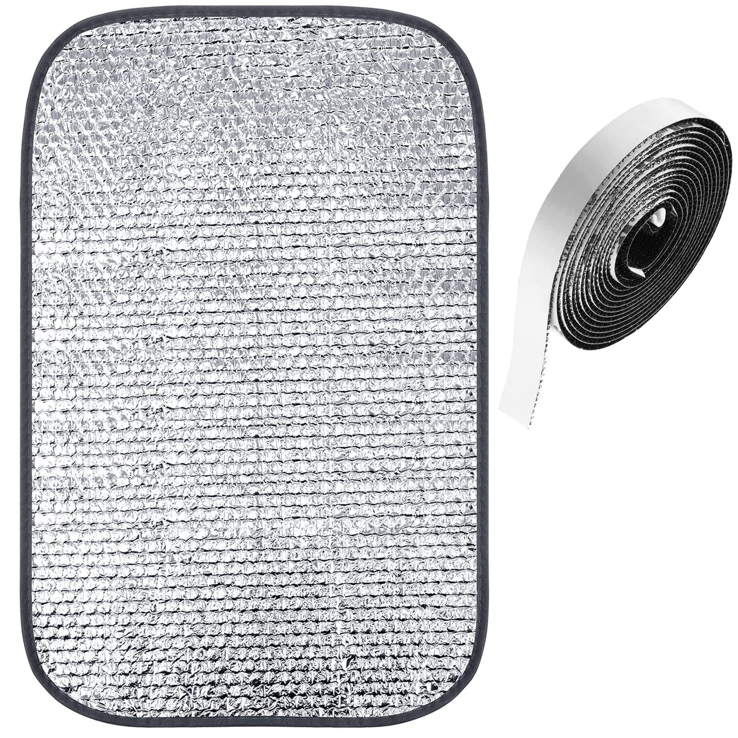 Frienda Double RV Door Window Shade Cover Blackout Reflective Insulation Roll 47x181 Inches Aluminum Foil Insulation Kit for Rv Garage Roof Door Window Skylight Shade(Silver)