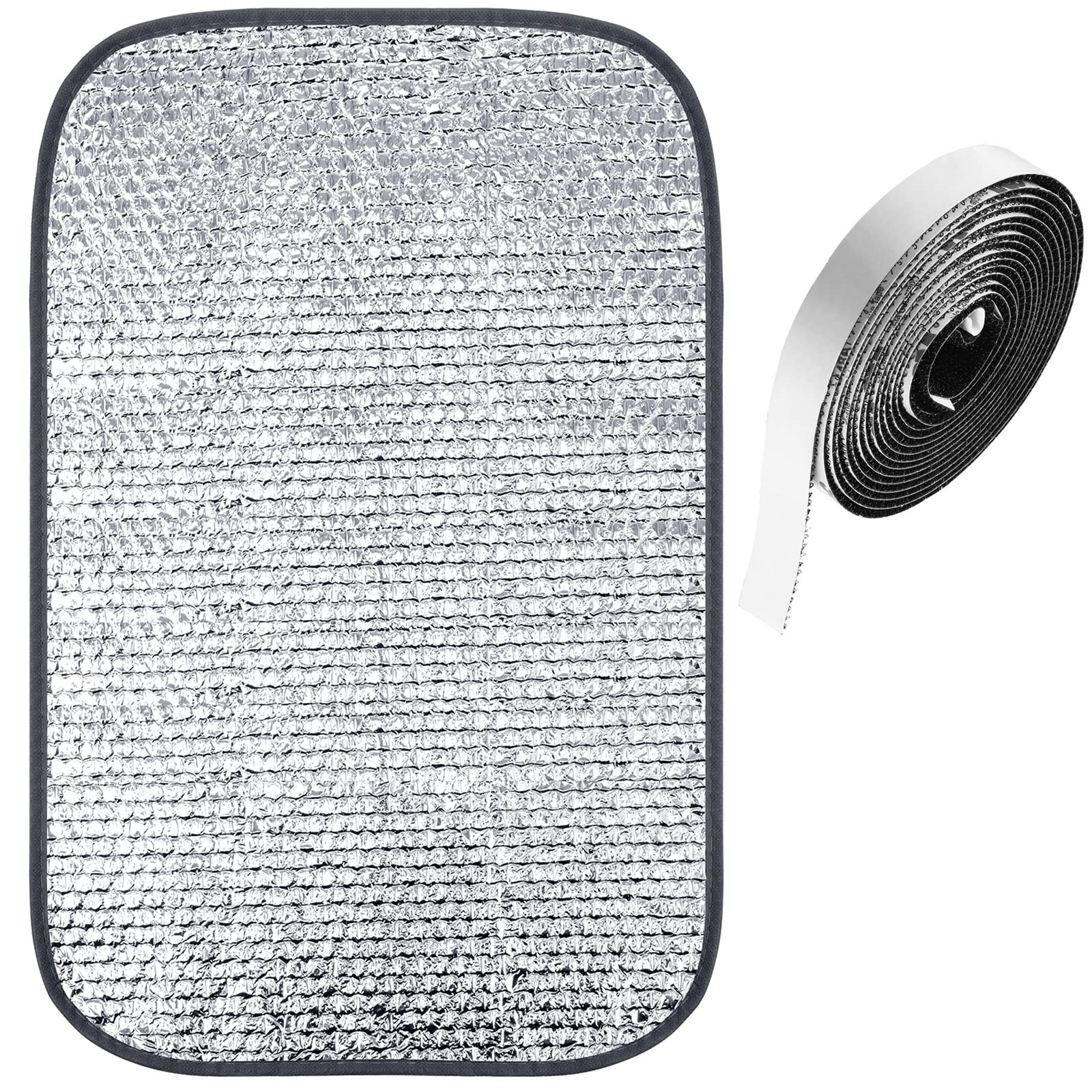Frienda Double RV Door Window Shade Cover Blackout Reflective Insulation Roll 47x181 Inches Aluminum Foil Insulation Kit for Rv Garage Roof Door Window Skylight Shade(Silver)