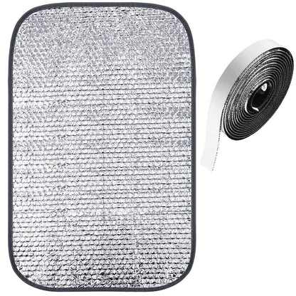 Frienda Double RV Door Window Shade Cover Blackout Reflective Insulation Roll 47x181 Inches Aluminum Foil Insulation Kit for Rv Garage Roof Door Window Skylight Shade(Silver)