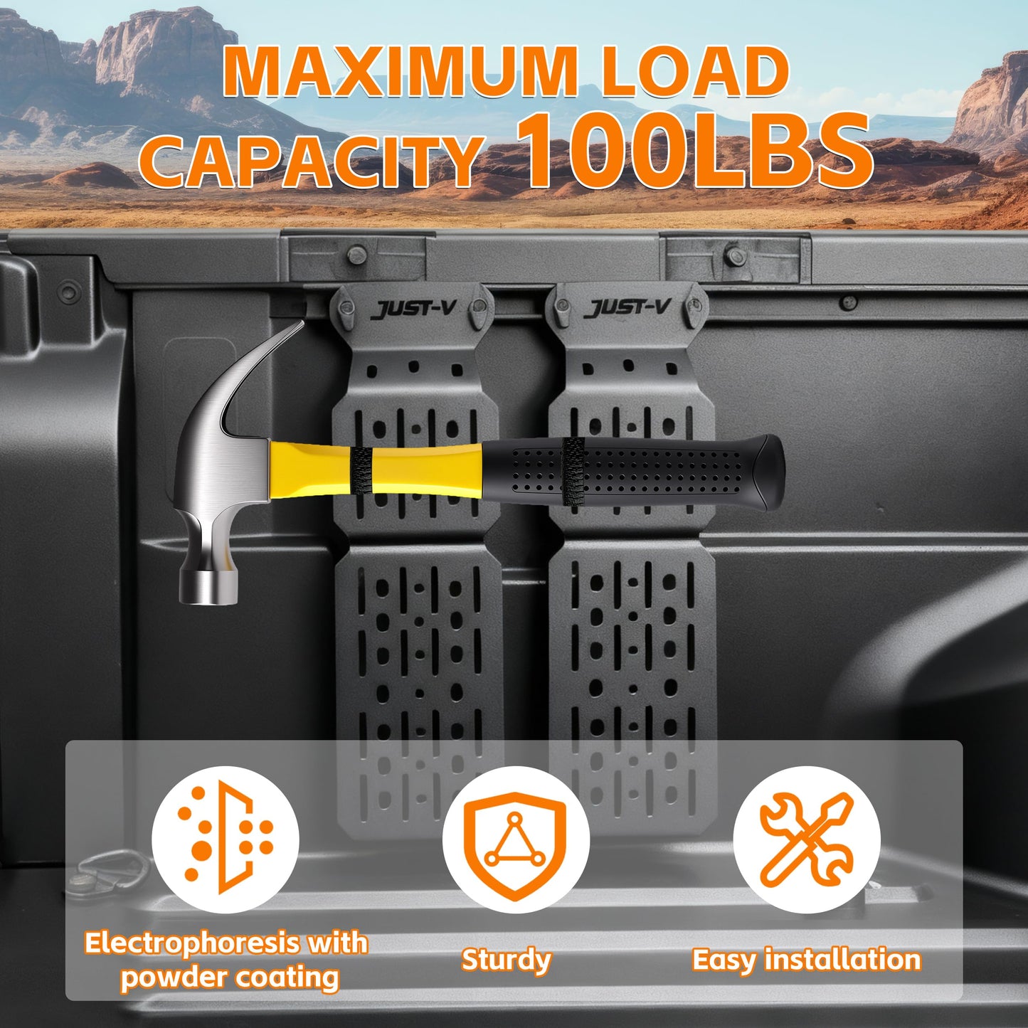 Truck Bed Rail Mount for Tacoma2005-2026 /Tundra 2022-2026  Axes, Shovels, Bikes, Fuel Tanks