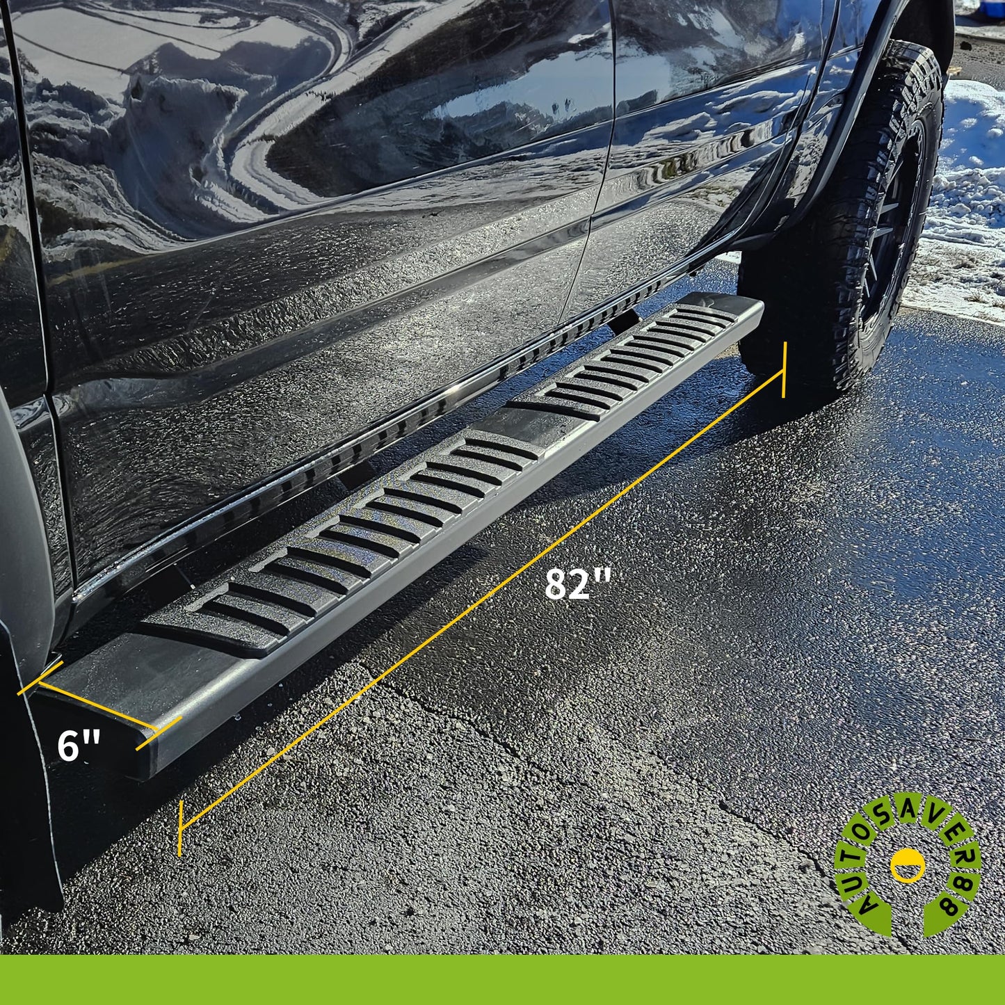 6 inches Running Boards Compatible with 2007-2018 Chevy Silverado/GMC Sierra 1500, 2007-2019 2500HD 3500HD Extended/Double Cab (Incl. 2019 1500 LD/Limited)