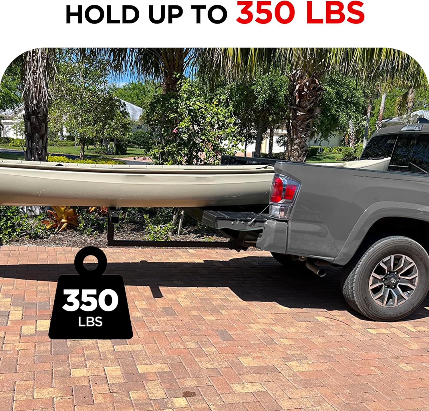 Rockland Truck Bed Extender, 2 in 1 Design Foldable Pick Up Truck Bed Extender for Canoe Kayak Ladder Lumber, 350 LBS Load Capacity