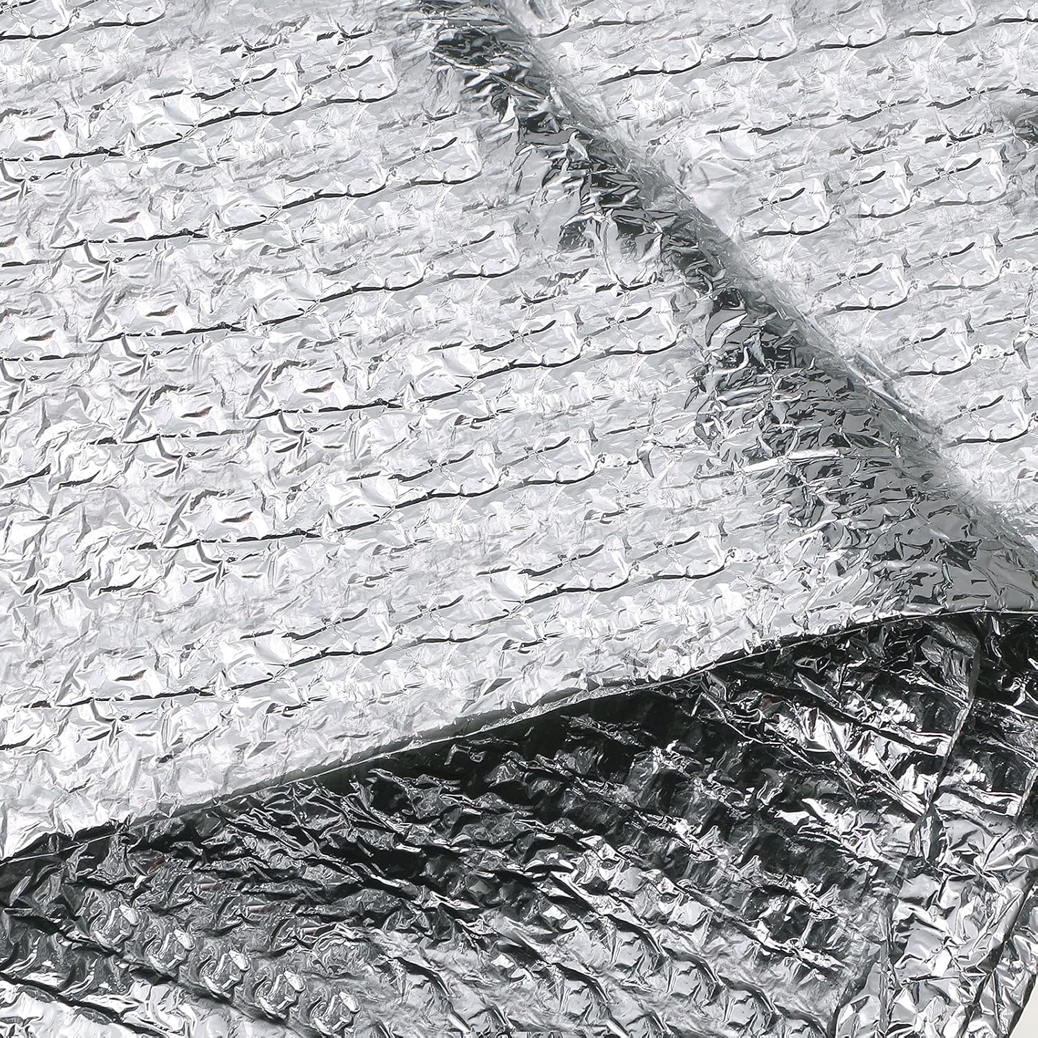 Frienda Double RV Door Window Shade Cover Blackout Reflective Insulation Roll 47x181 Inches Aluminum Foil Insulation Kit for Rv Garage Roof Door Window Skylight Shade(Silver)