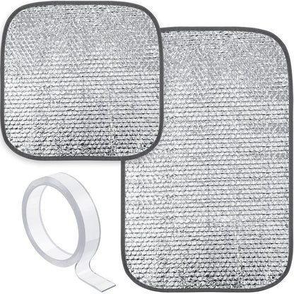 Frienda Double RV Door Window Shade Cover Blackout Reflective Insulation Roll 47x181 Inches Aluminum Foil Insulation Kit for Rv Garage Roof Door Window Skylight Shade(Silver)