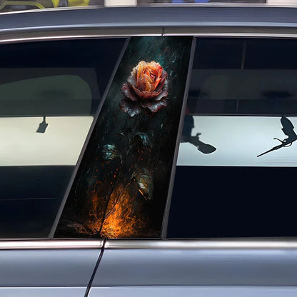 Car Rose Center B Pillar Sticker Protective Film Decoratio - OMOTOR