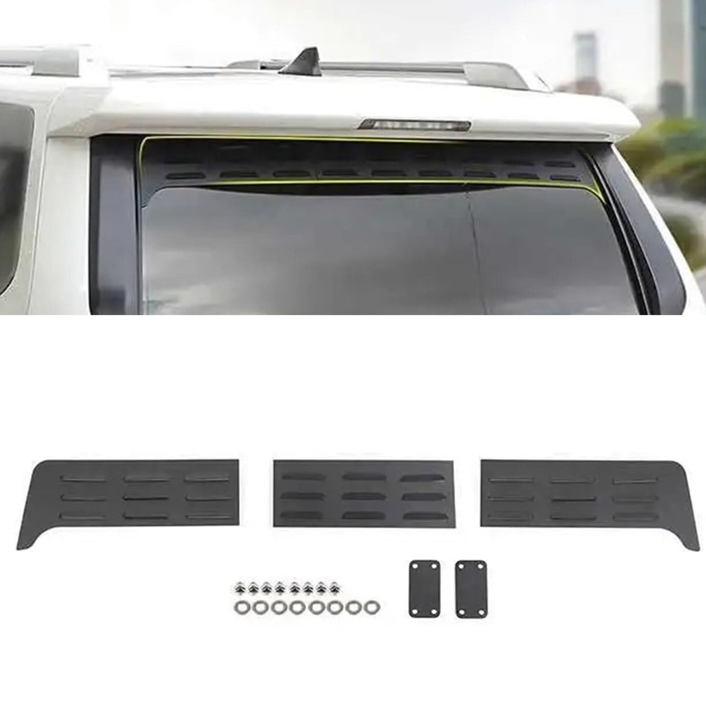 Aluminum Rear Door Vent Louver Cover Compatible with 4Runner 2010+
