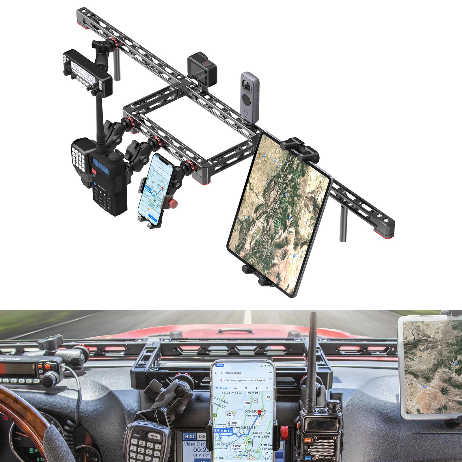 Dash Mount Platform Phone Holder for 2007-2017 Jeep Wrangler JK JKU
