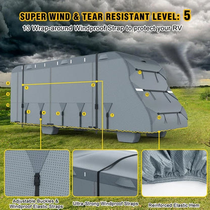 8-Layer UV Protected Class C RV Cover for 29'-32' Camper - OMOTOR