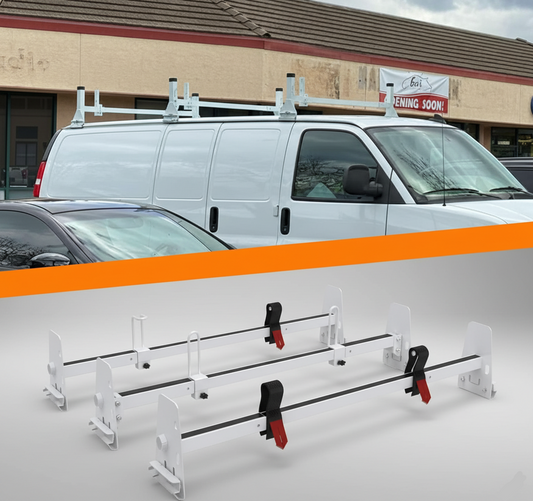 Universal Van Roof Ladder Rack Fit for Chevy Express 1500 2500 3500 Ford Econoline GMC Savana