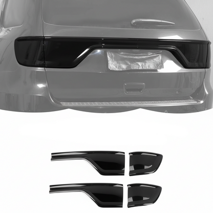 Smoked Black Tail Light Lamp Cover Guard Trim Decoration Compatible with Dodge Durango 2014-2024 - OMOTOR