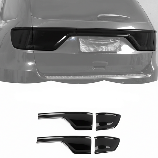 Smoked Black Tail Light Lamp Cover Guard Trim Decoration Compatible with Dodge Durango 2014-2024