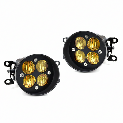 24W High Power LED Wide Angle SAE Flood Beam Fog Light Kit Compatible With Toyota Tacoma Tundra 4Runner - OMOTOR
