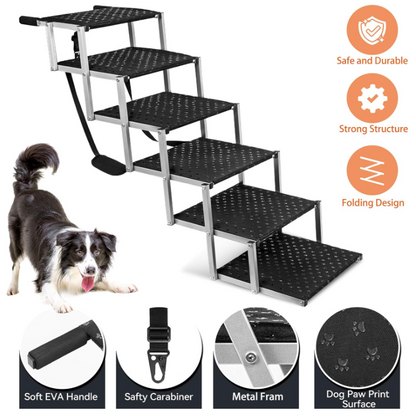 Foldable Dog Stairs For Cars and SUV, Truck - OMOTOR