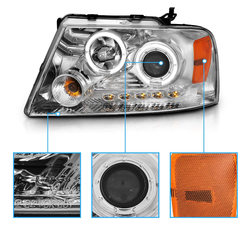 For 2004-2008 Ford F-150 LED Halos Ring Headlight