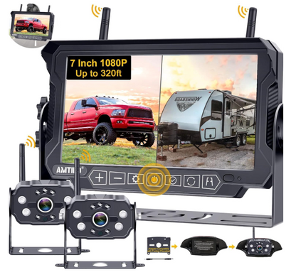 Wireless Backup Camera for Furrion RV: 7-Inch Recording Plug-Play - OMOTOR