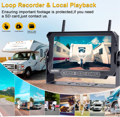 Wireless Backup Camera for Furrion RV: 7-Inch Recording Plug-Play - OMOTOR